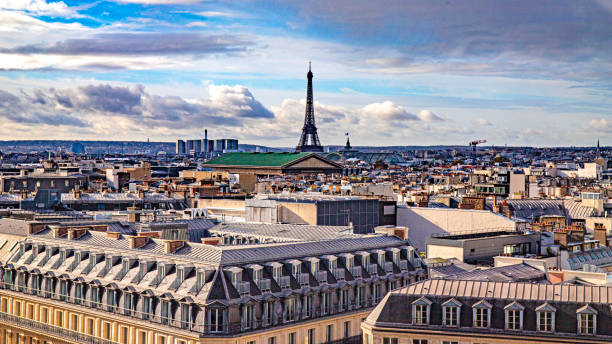 istock Eiffel Tower from the rooftops of Paris towards Boulevard Haussman 1813334431