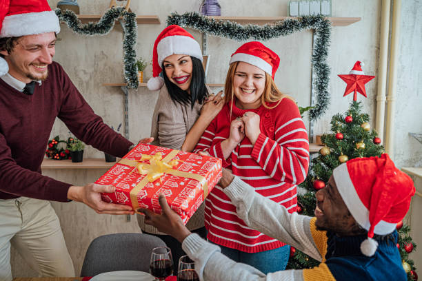 istock Exchanging Christmas gifts 1813353578