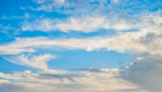 Beautiful Partly cloudy blue sky cloudscape, excellent for Sky backgrounds or replacement.