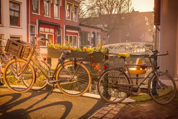 Photo of Bicycles in a canal in Gouda, The Netherlands