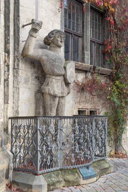 Roland statue in front of the town hall in Quedlinburg, Saxony-Anhalt, Germany