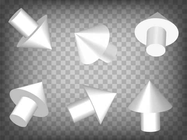 istock Set of perspective projections 3d cylindrical arrow on transparent background. Blank cylindrical arrow 3d icon illustration with different views and angles. Concept of graphic elements for your design. EPS 10 1813452277