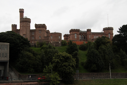 Inverness in the UK on 31 August 2021. A view of Inverness Castle