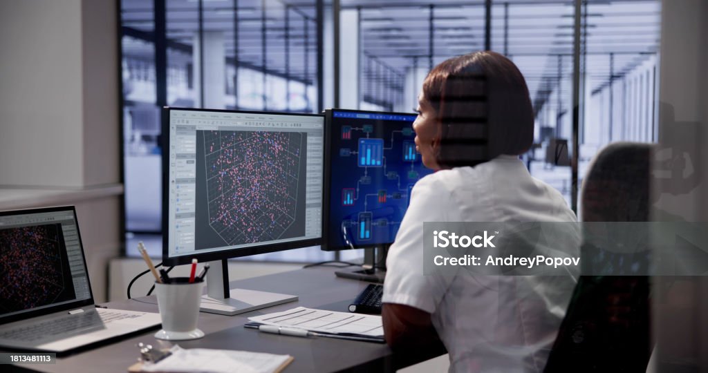 Data Protection Girl Girl Using Artificial Intelligence Data Security Stock Photo - Download ...