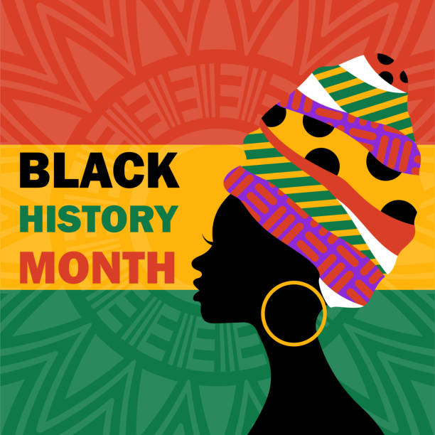black history month horizontal banner template collection - ilustração de arte vetorial