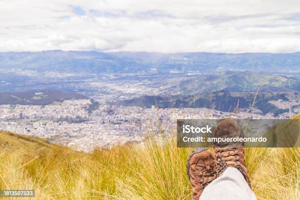 Subjective Point Of View Landscape Over The Los Andes Cordillera Highlands On Back Quito Pichincha Ecuador Stock Photo - Download Image Now