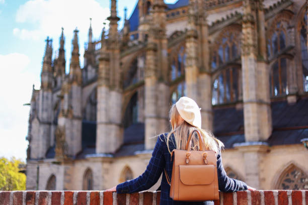 istock Traveler exploring old St. Barbara's Cathedral in Kutna Hora 1813507553