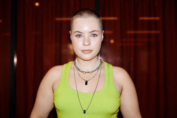 istock Front View Confident Young Woman with Buzzcut 1813538410