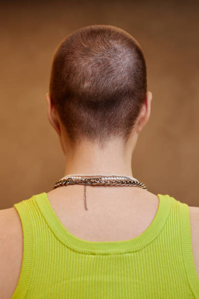 istock Back View of Young Woman with Buzzcut 1813538427