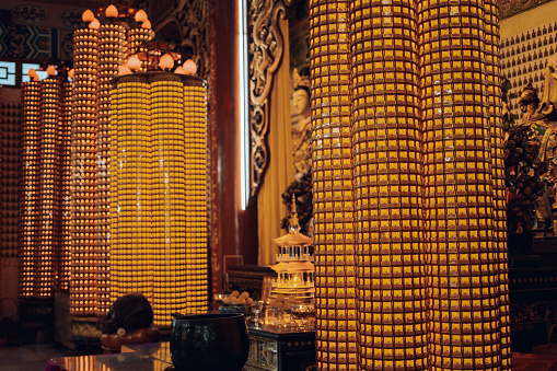 Large altar inside the Temple in Kuala Lumpur stock photo