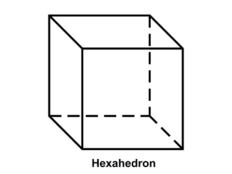 Hexahedron vector illustration. Science. Maths