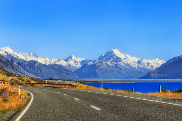 istock NZ Mt Cook Plain road lake peak 1813606940