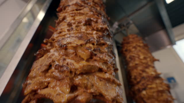 Greek gyros meat rotating kebab