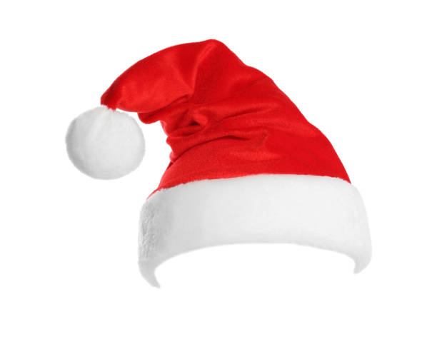 istock Red Santa Claus hat isolated on white 1813683509