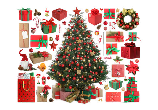 istock Christmas celebration stuff isolated on white, collection 1813683510