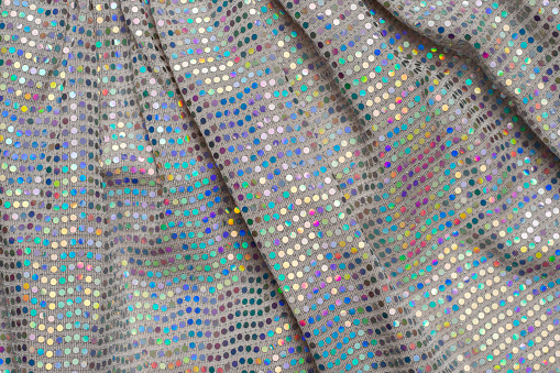 Sequined Party Dress. Colorful Sequin Background.