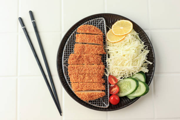 Japanese Deep Fried Pork or Tonkatsu Set stock photo