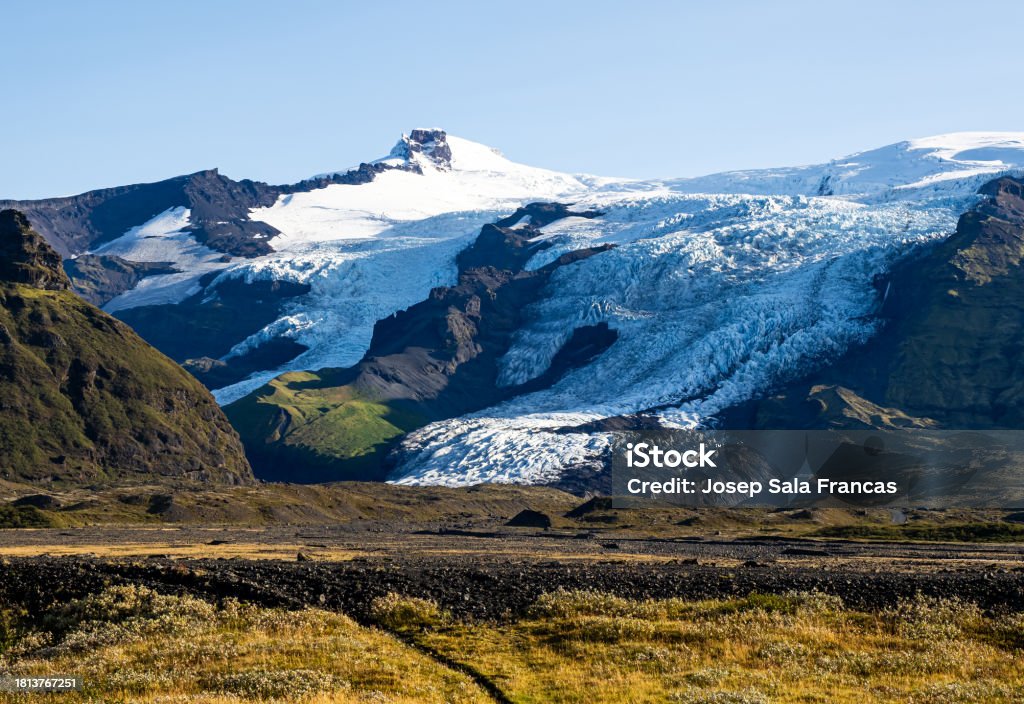Skaftafellsjökull glacier The glacier in autumn. Beauty In Nature Stock Photo