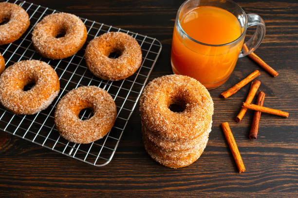 istock Baked Apple Cider Donuts with Cinnamon Sugar Coating 1813811914