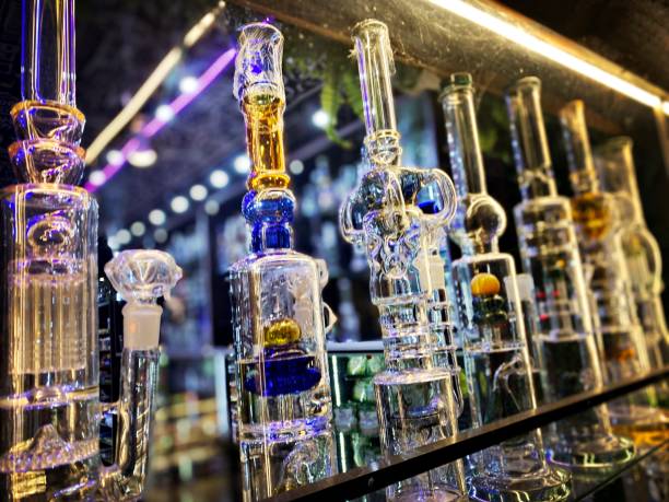 istock Glass Bongs on Display 1813816077