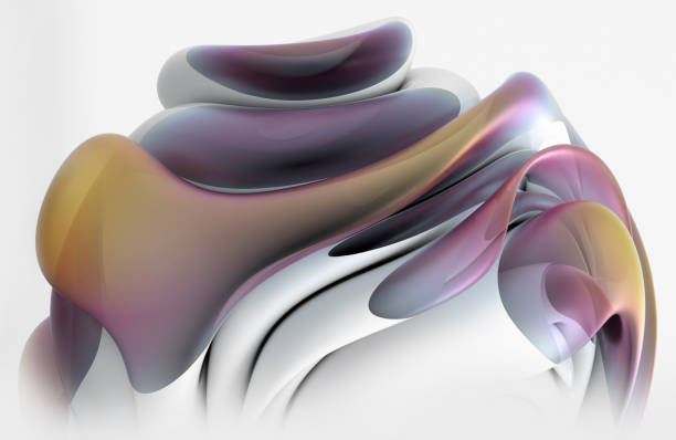 istock 3d render abstract art with surreal alien flower part in spherical organic curve wavy smooth and soft biological lines forms in white ceramic material with matte glass parts in purple and orange color 1813824908