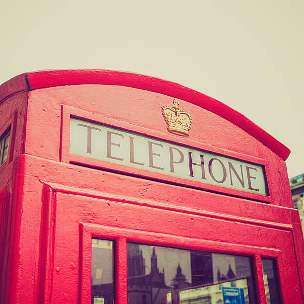 istock Vintage look London telephone box 181383563