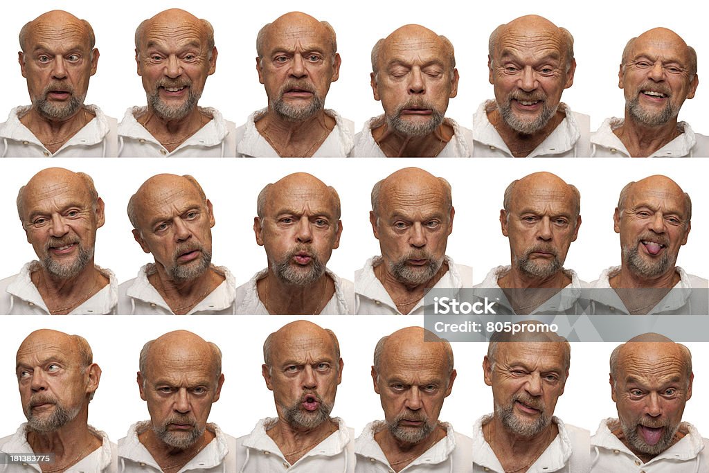 Expressions-Senior homme âgé - Photo de Rire libre de droits