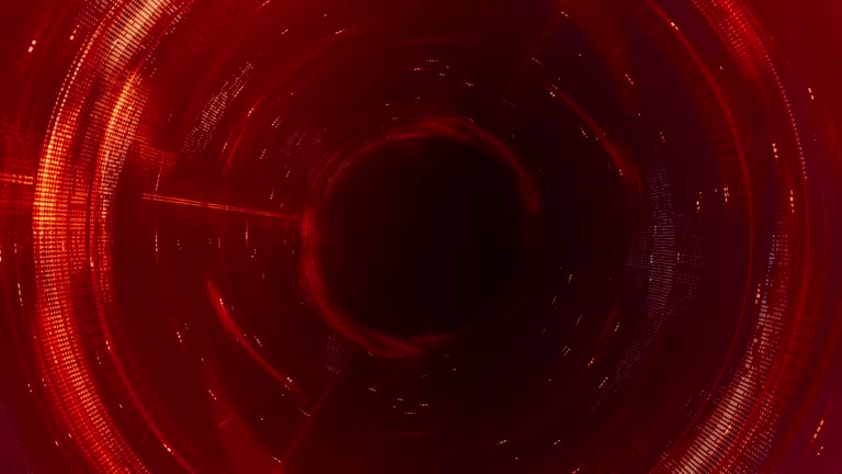 Abstract Red White Circle HUD AI Computer Code Dashboard VJ Loop Background