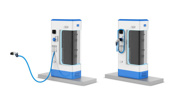 istock Group of EV charging stations or electric vehicle recharging stations 1813859589