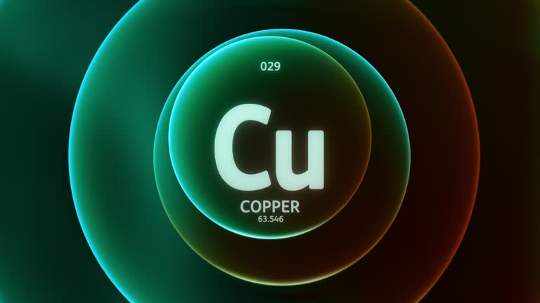 Copper Periodic Table Science Content Title Design Animation Loop Background