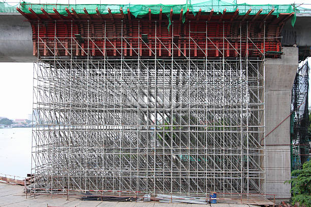 istock Large scaffolding. Metro construction in morning 181387575