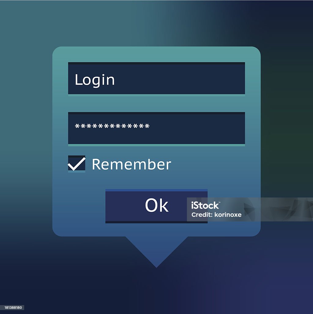 Blu login form - arte vettoriale royalty-free di Accessibilità