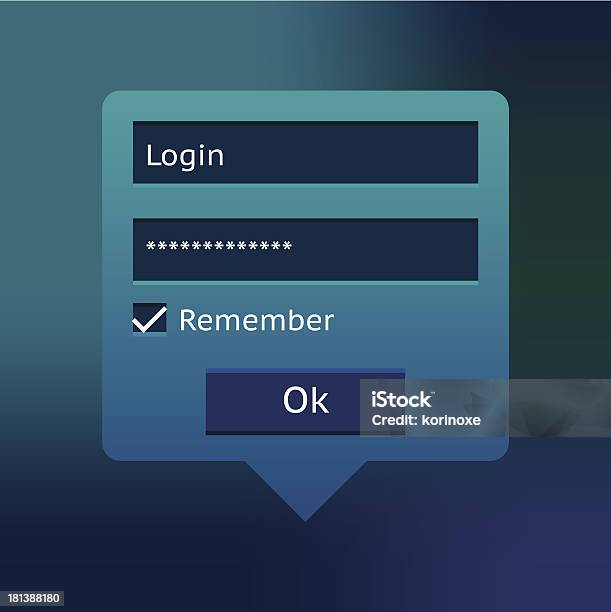 Blu Login Form - Immagini vettoriali stock e altre immagini di Accessibilità - Accessibilità, Accesso al sistema, Autorità