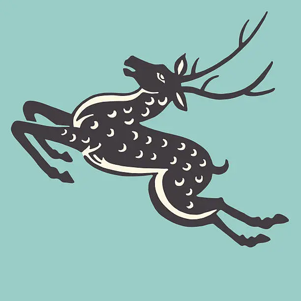 Vector illustration of Leaping Deer