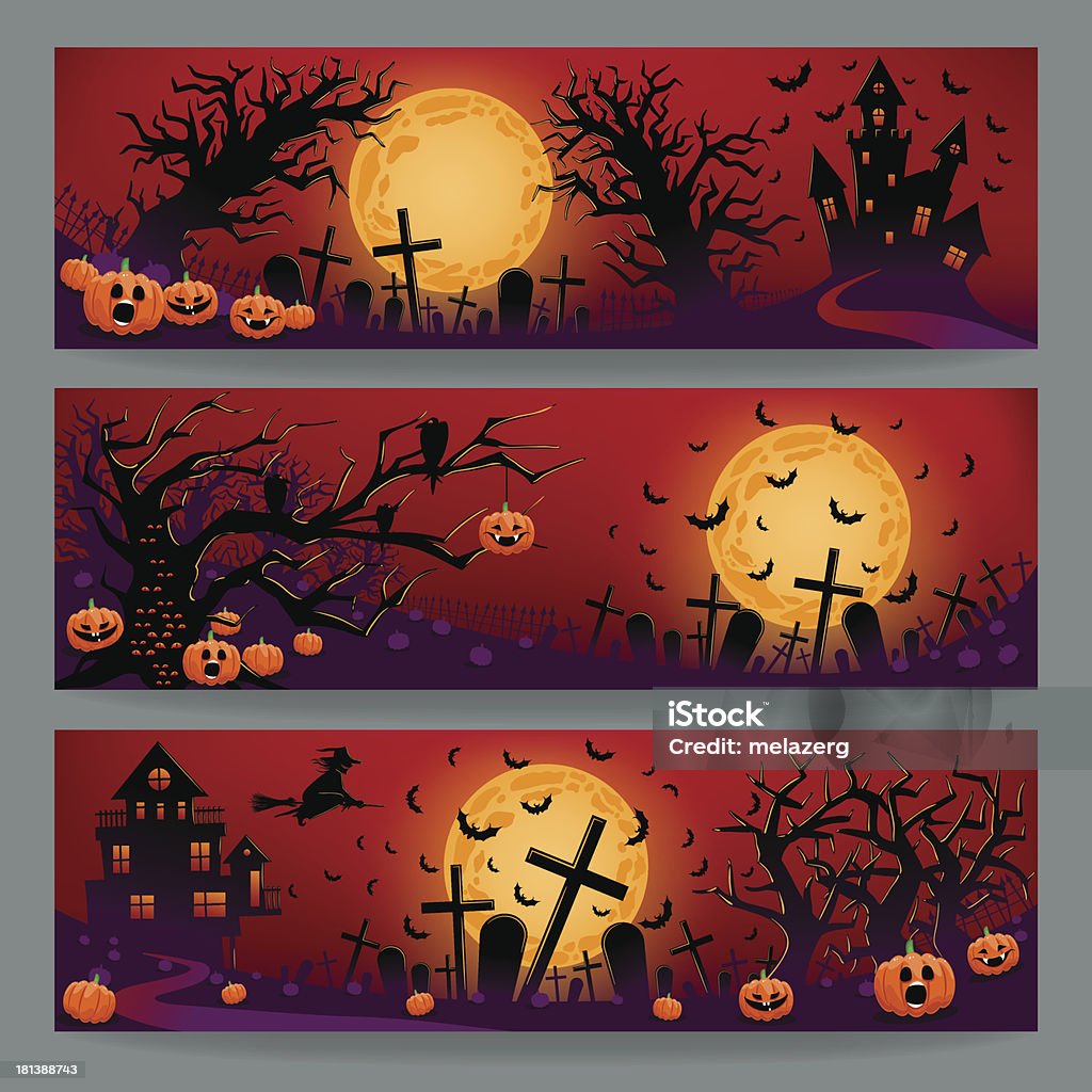 Trzy Halloween banery - Grafika wektorowa royalty-free (Halloween)