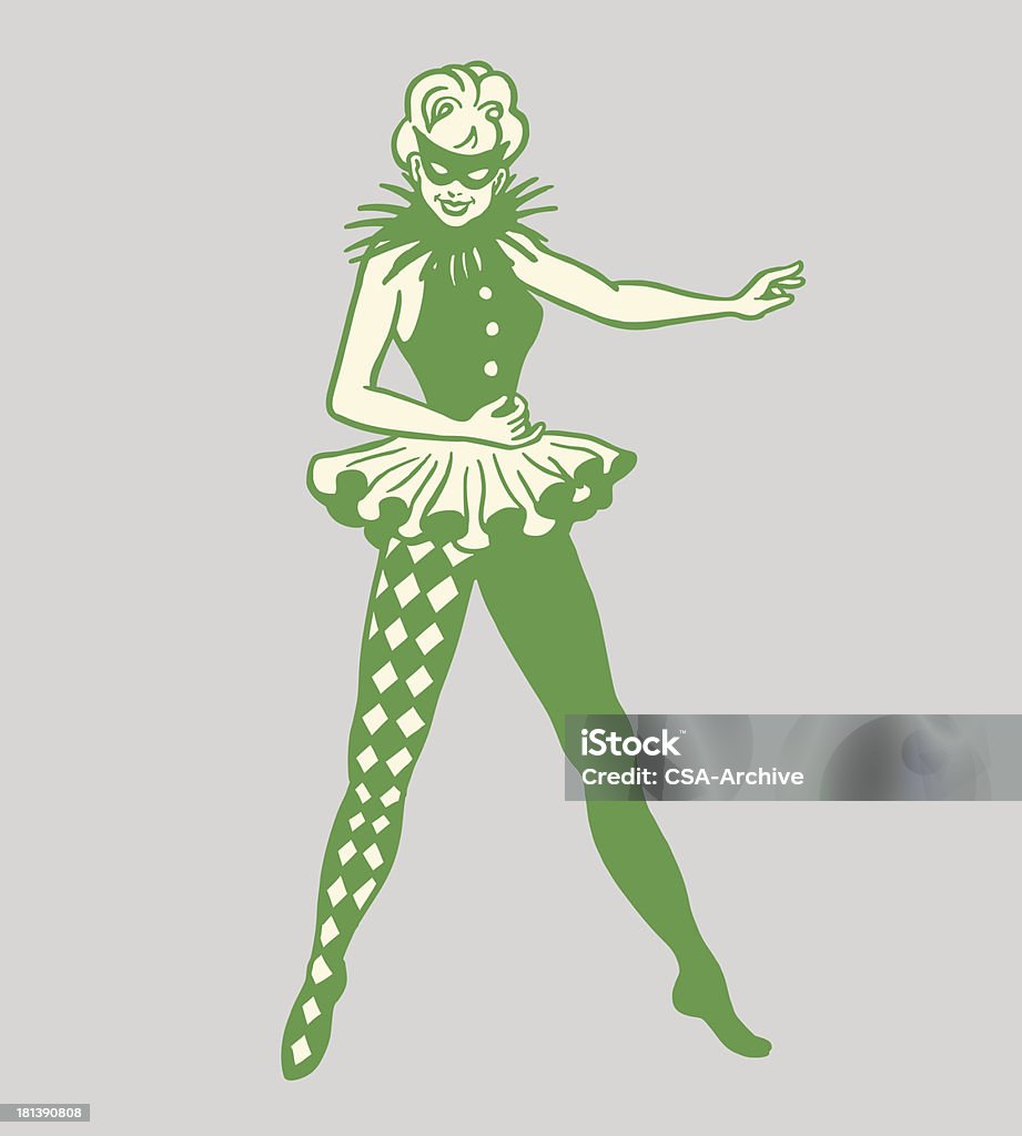 Femme dans un Costume de mascarade - clipart vectoriel de Halloween libre de droits