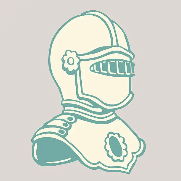 Vector illustration of Armor Helmet