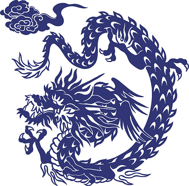 ilustraciones, imágenes clip art, dibujos animados e iconos de stock de japanesque dragon - lindworm
