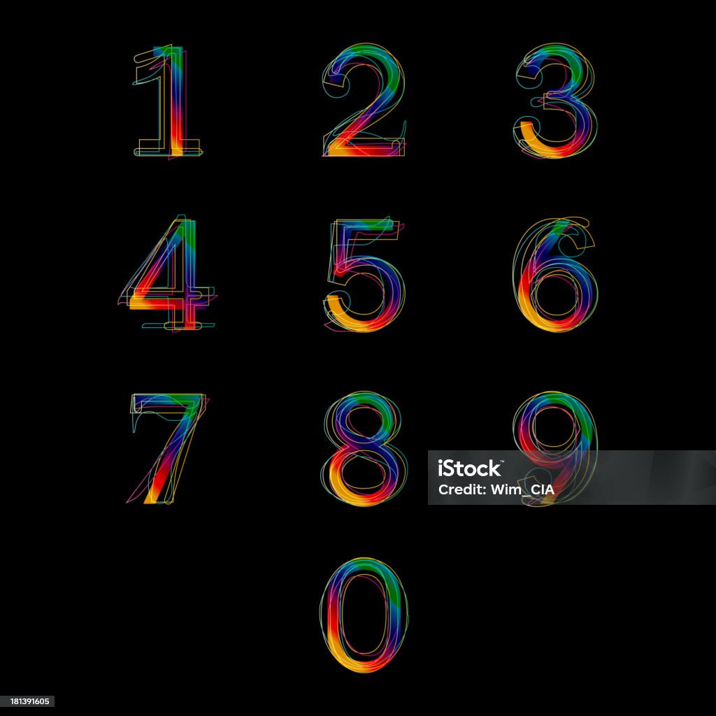 Color Set Number Number Set Vector Stock Illustration - Download Image Now - Abstract ...