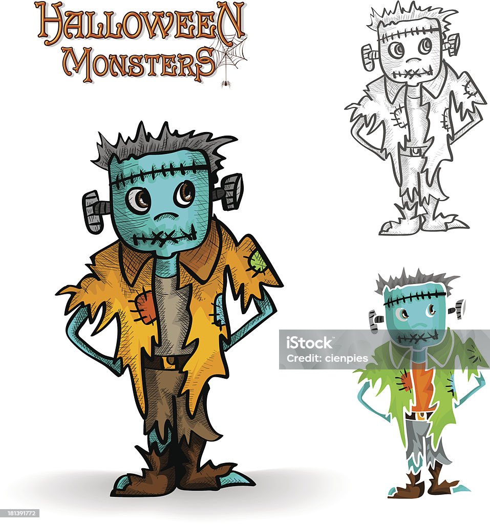 monster espeluznante Halloween zombie ilustración EPS10 archivo - arte vectorial de Adulto libre de derechos