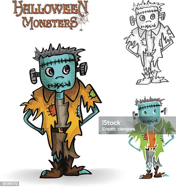 Ilustración de Monster Espeluznante Halloween Zombie Ilustración Eps10 Archivo y más Vectores Libres de Derechos de Adulto