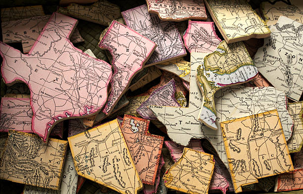 State Puzzle United States Jigsaw Puzzle Pieces jigsaw puzzle photos stock pictures, royalty-free photos & images