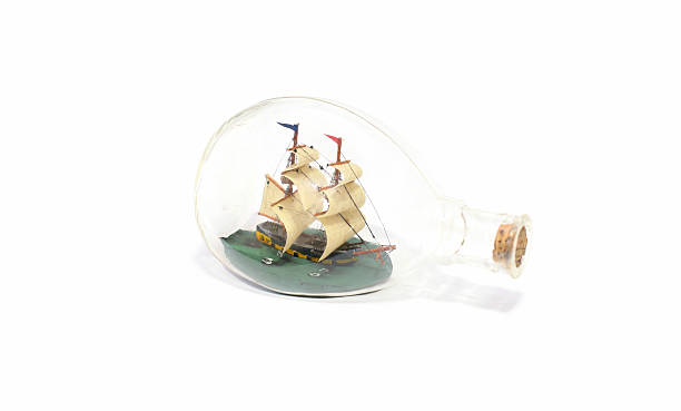 istock Ship in a glass bottle isolated 181394905