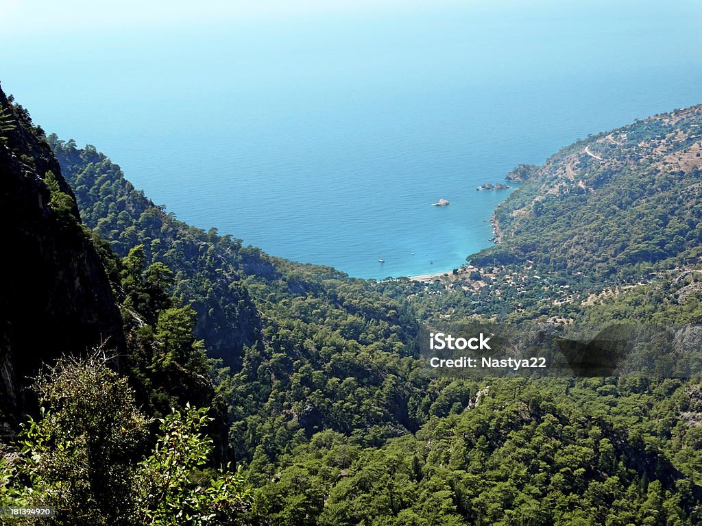 coastline landscape of mediterranean sea turkey mediterranean sea landscape view of coast and mountains Aegean Sea Stock Photo