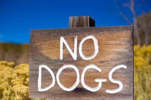 Santa Fe Style: Sign in Chamisa Meadow: NO DOGS