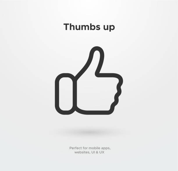 Thumbs up icon. Thumbs up icon symbol template with editable stroke enjoyment stock illustrations