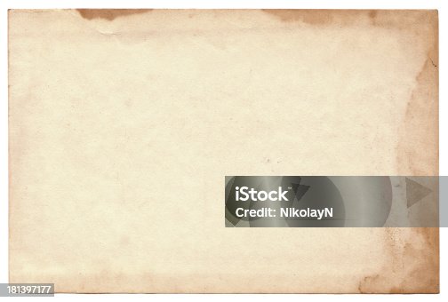 istock Old photo on white background. Vintage empty postcard texture 181397177