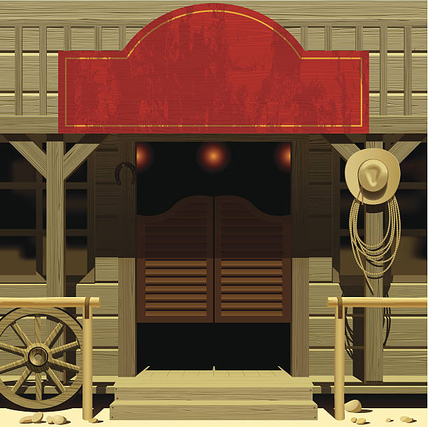 개척시대의 하떠이 saloon - saloon stock illustrations