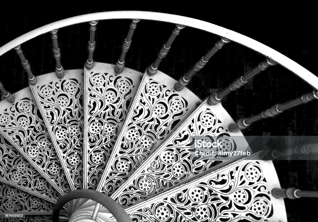 Black and white spiral stairs Abstract Stock Photo