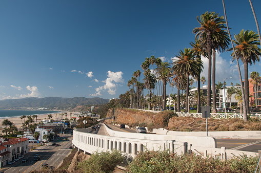 Santa Monica at sunny day, panoramic view